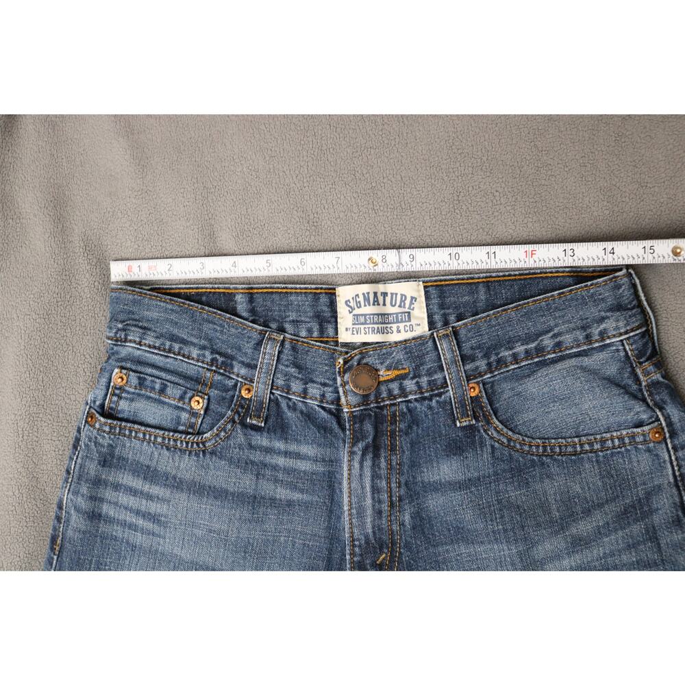 LEVIS SIGNATURE Jeans Mens 30x32 Slim Straight Dark Wash Everyday Wear - Picture 6 of 11